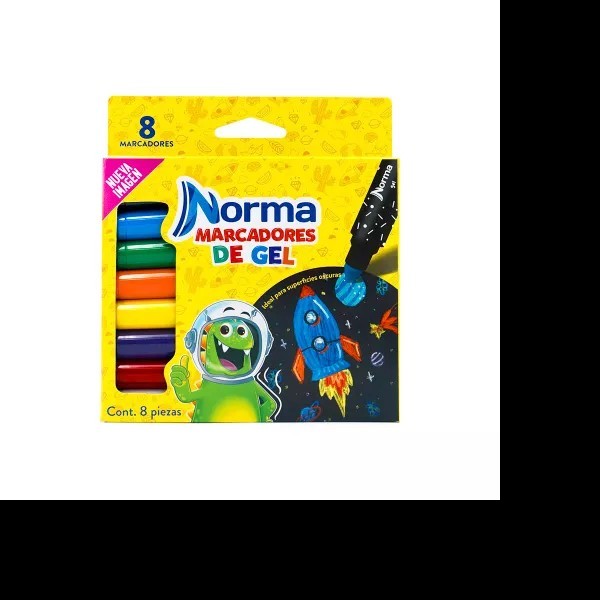 MARCADOR GEL GRUESO ESTUCHE C8 PZAS 546250 NORMA